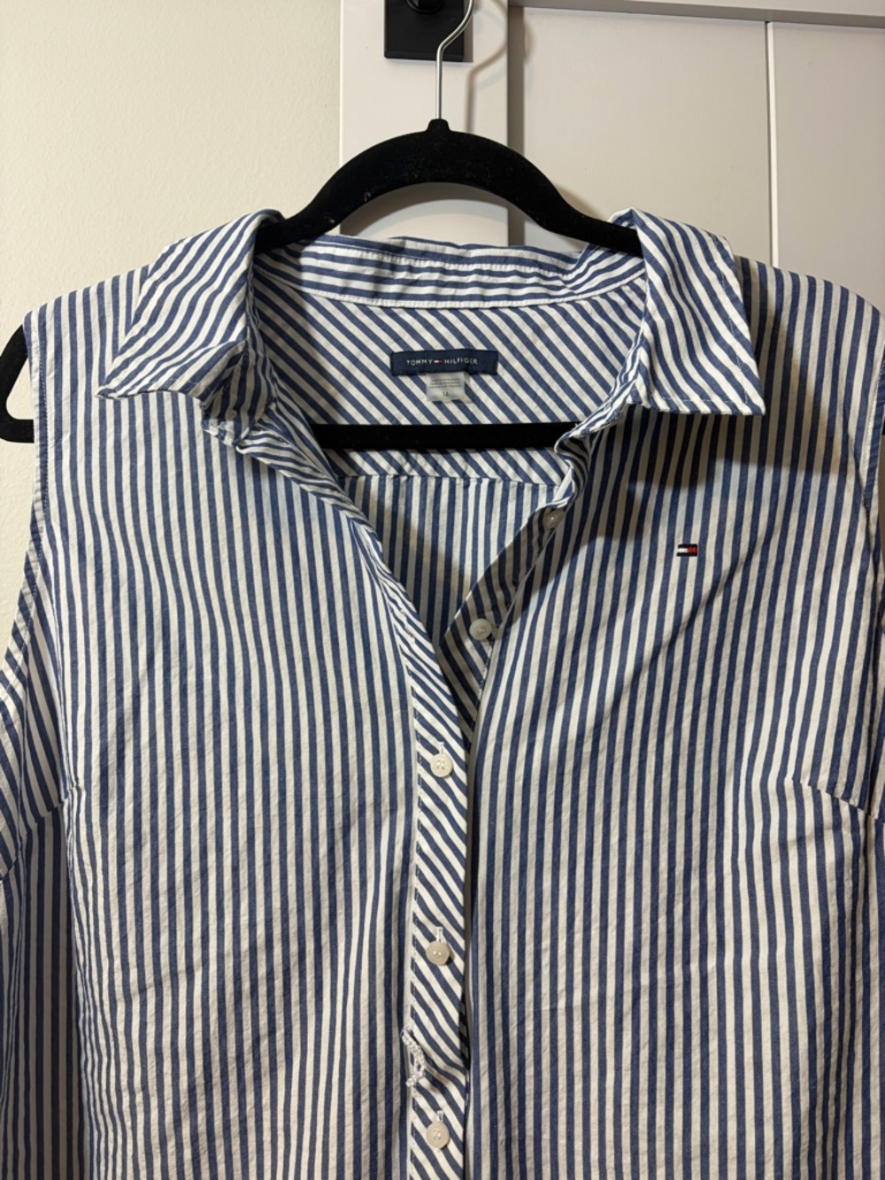 Tommy Hilfiger Navy and White Striped Midi Dress